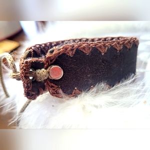 Engraved genuine leather bracelet